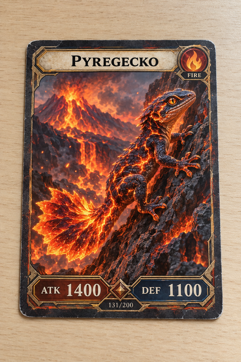 Pyregecko fire battle card